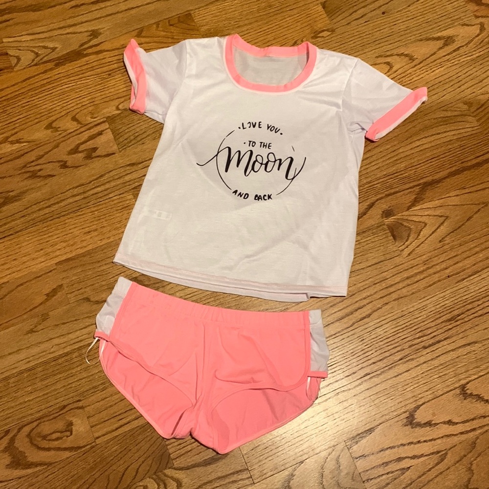 Cute top + bottom pj set